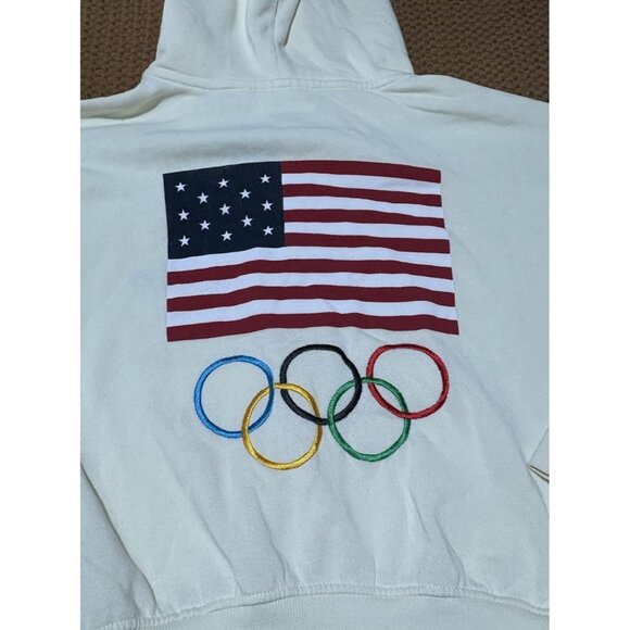 Looney Tunes Team USA Full Zip W Hoodie Cream Olympics Size M - Picture 7 of 8